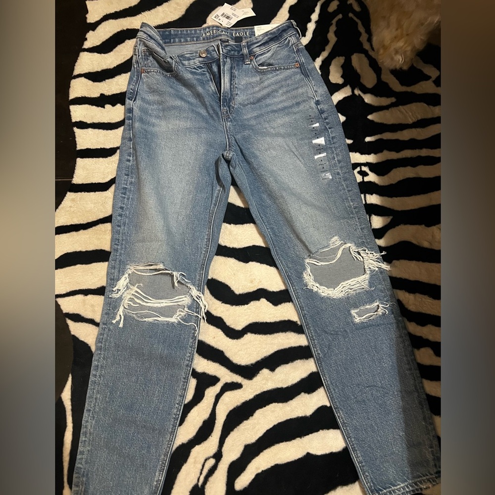 American Eagle Outfitters Light Blue Distressed Boyfriend Jeans